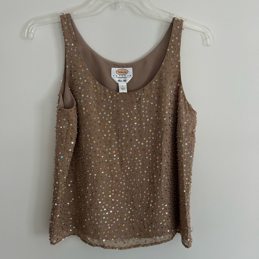Talbots Pure Silk Sequin Top - 4P